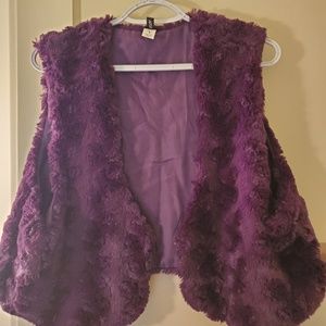 Purple faux fur vest